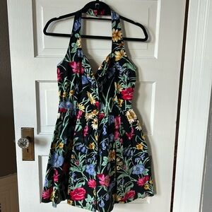 Vintage Floral Halter Dress